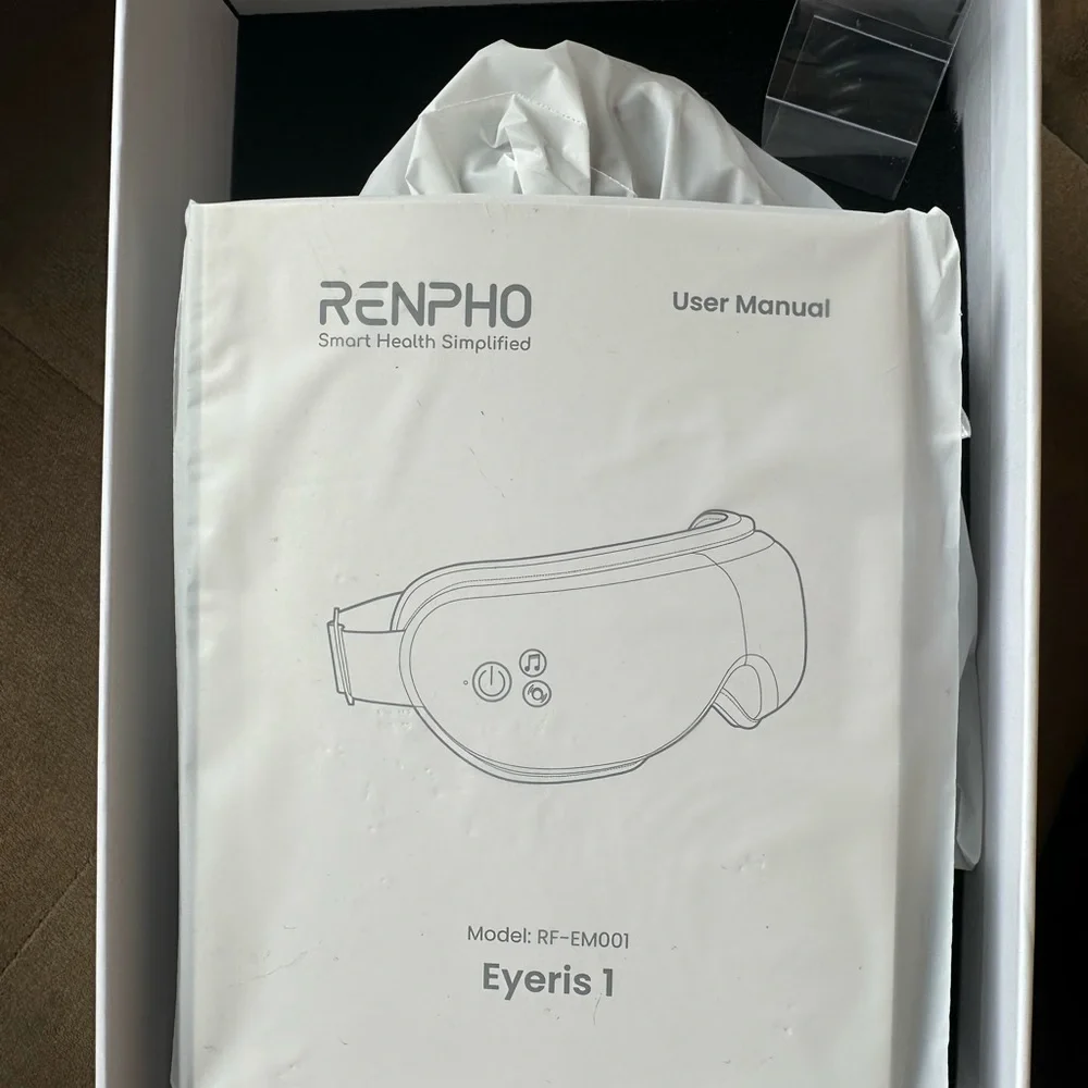 Renpho eyeris 1 Gray, white Eye Massager, new in box, Bluetooth, heating